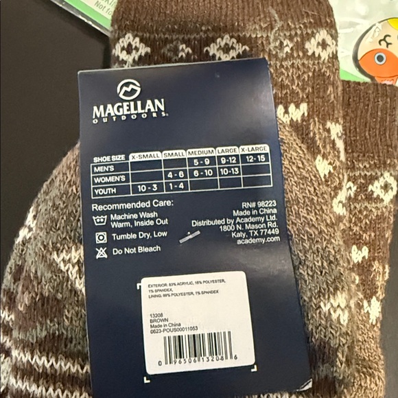 Magellan Outdoors Brown and White Deer Pattern Beanie and crock charms! NWT - Picture 2 of 3